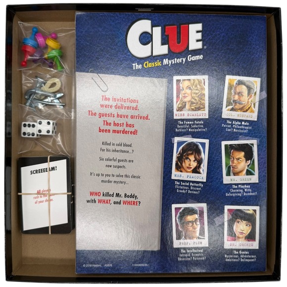 Hasbro Clue The Classic Mystery Board Game A5826 Complete 2018 Edition - Picture 10 of 14